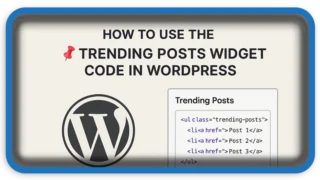 How to Use the 📌 Trending Posts Widget Code in WordPress