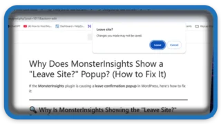 Why MonsterInsights Show a “Leave Site?” Popup? (How to Fix It)