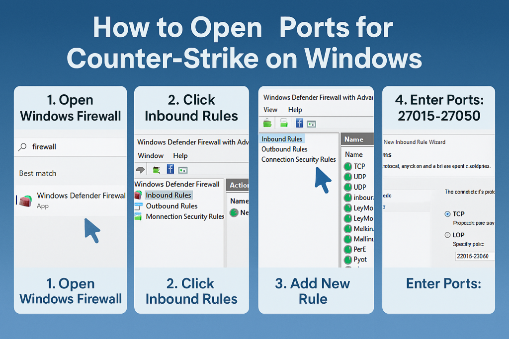 How to Open Ports for Counter-Strike on Windows