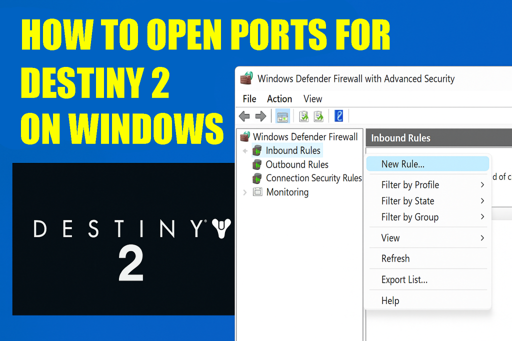 How to Open Ports for Destiny 2 on Windows