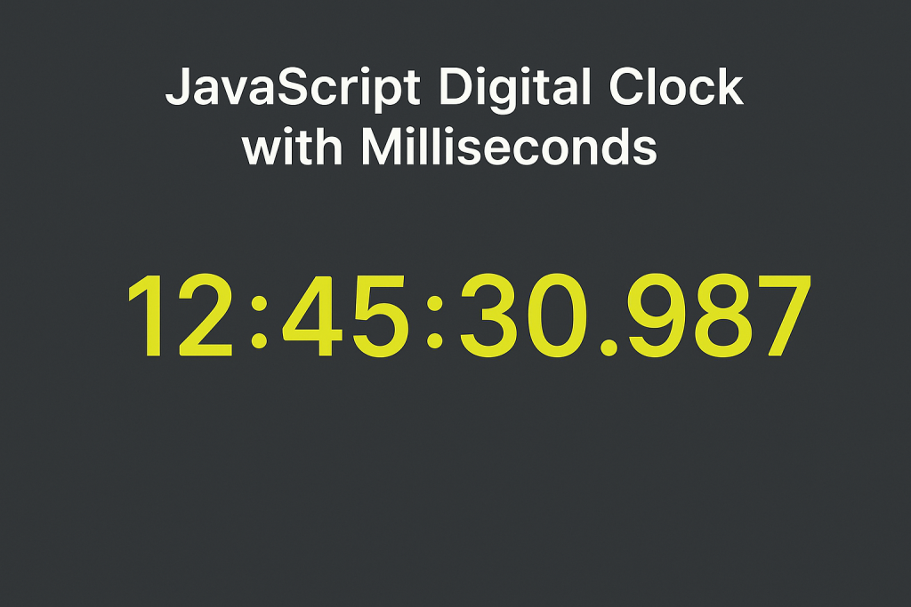 JavaScript Digital Clock with Milliseconds