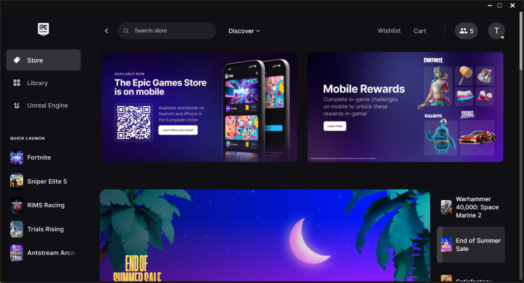 Open the Epic Games Launcher