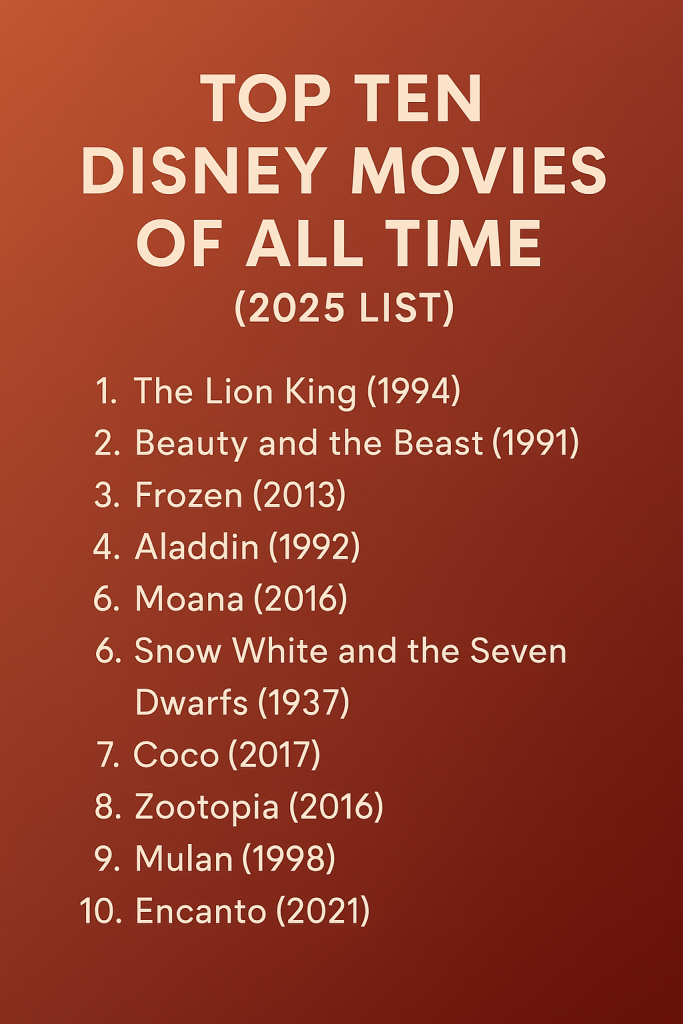 Top Ten Disney of All Time