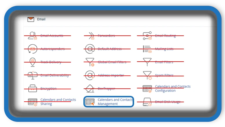 cPanel Email Calendars and Contacts Management