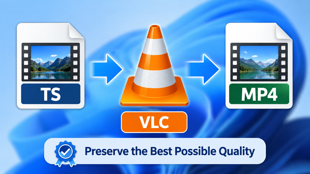 Convert TS to MP4 with VLC Media Player without unnecessary quality loss