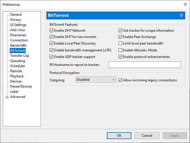 BitTorrent Tab Best Bandwidth Settings