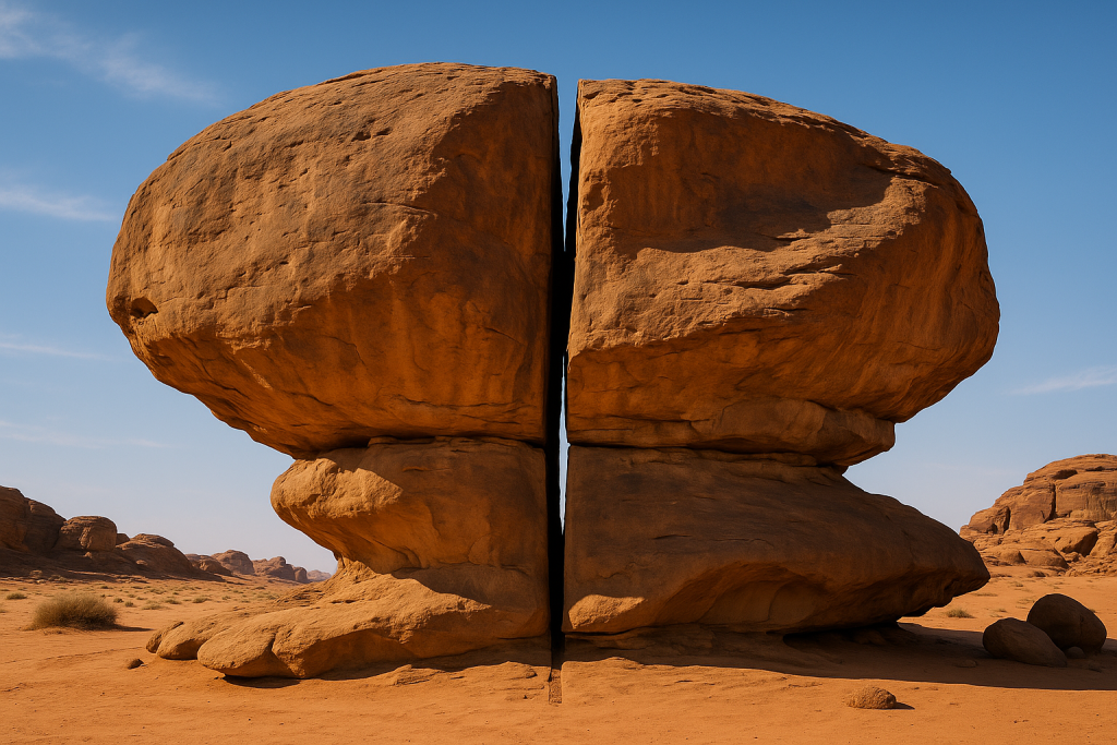 Al Naslaa Rock - The Perfect Split Stoney of Saudi Arabia