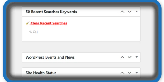 Display Recent Search Keywords in Dashboard
