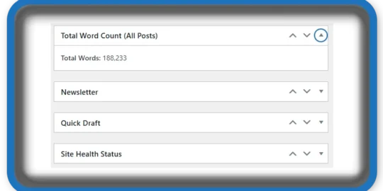 How To Display a Total Word Count Box in the WordPress Admin Dashboard