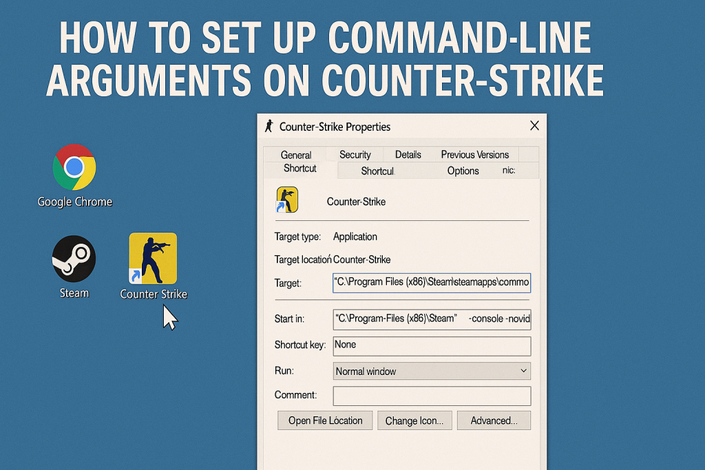 Set up Command Line Arguments on Counter-Strike