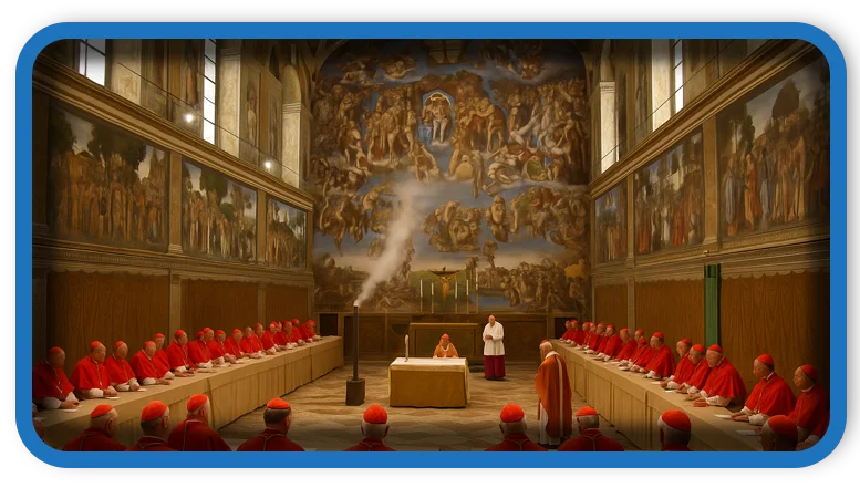 The papal conclave, held in the iconic Sistine Chapel