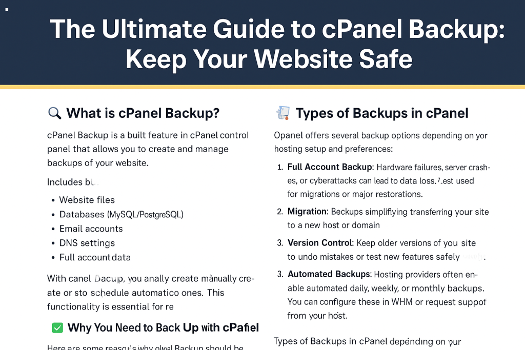 cPanel Backup vs Other Backup Solutions