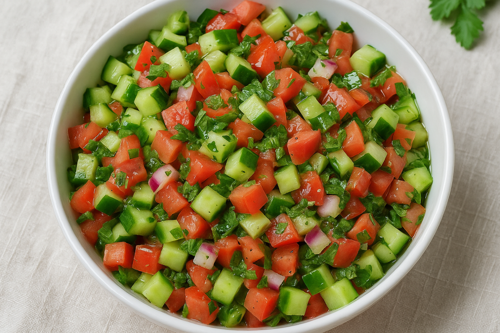 How To Prepare Israeli Salad Fresh Simple and Full of Flavor