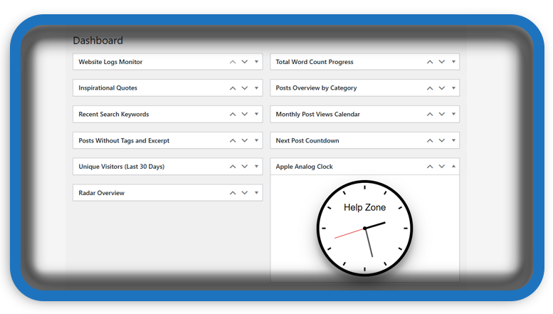 Live Apple Analog Clock to Your WordPress Dashboard