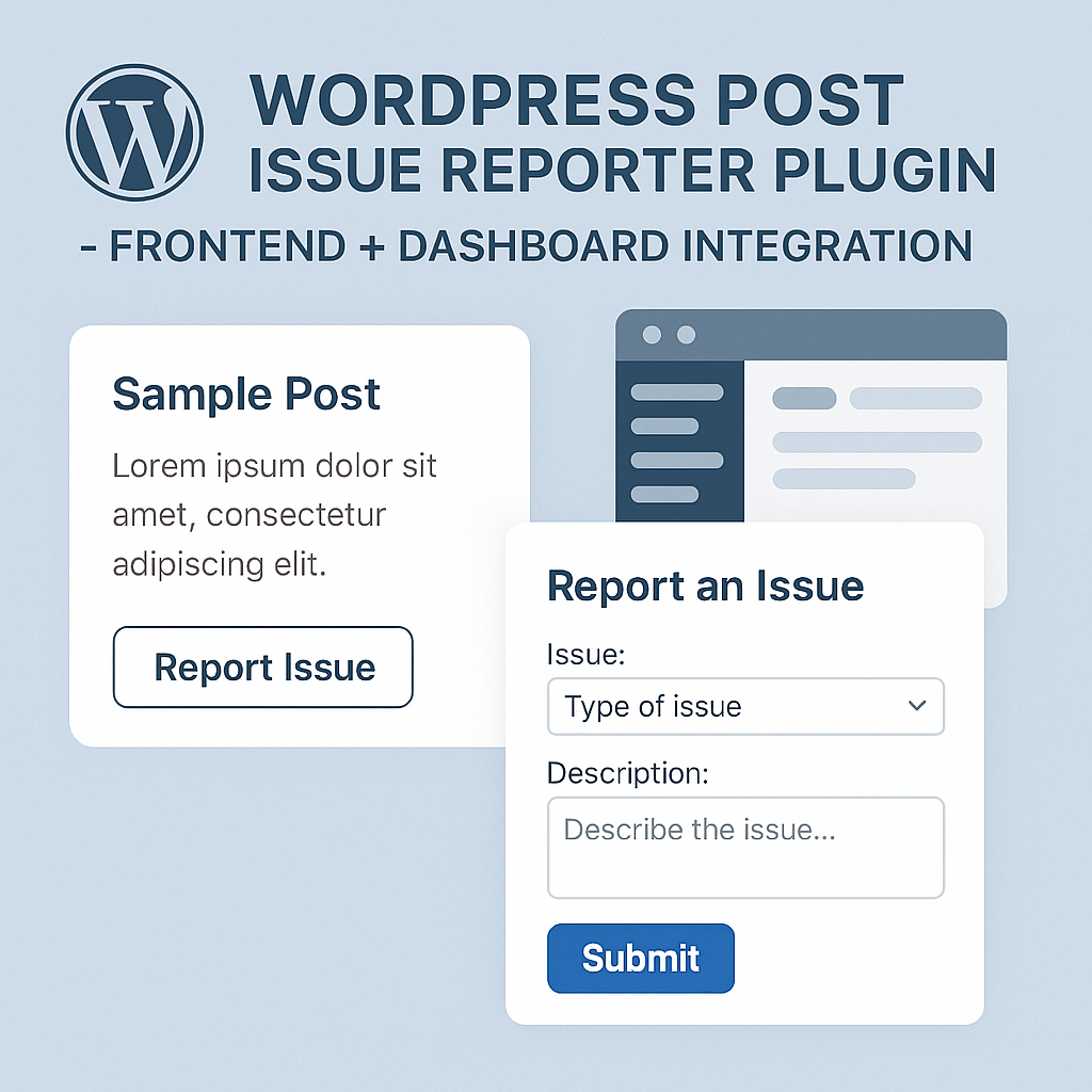 Post Issue Reporter Plugin – Frontend + Dashboard Integration