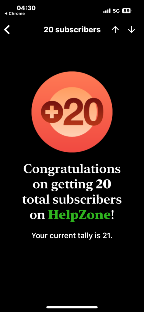 Thank You for 20 Amazing Subscribers