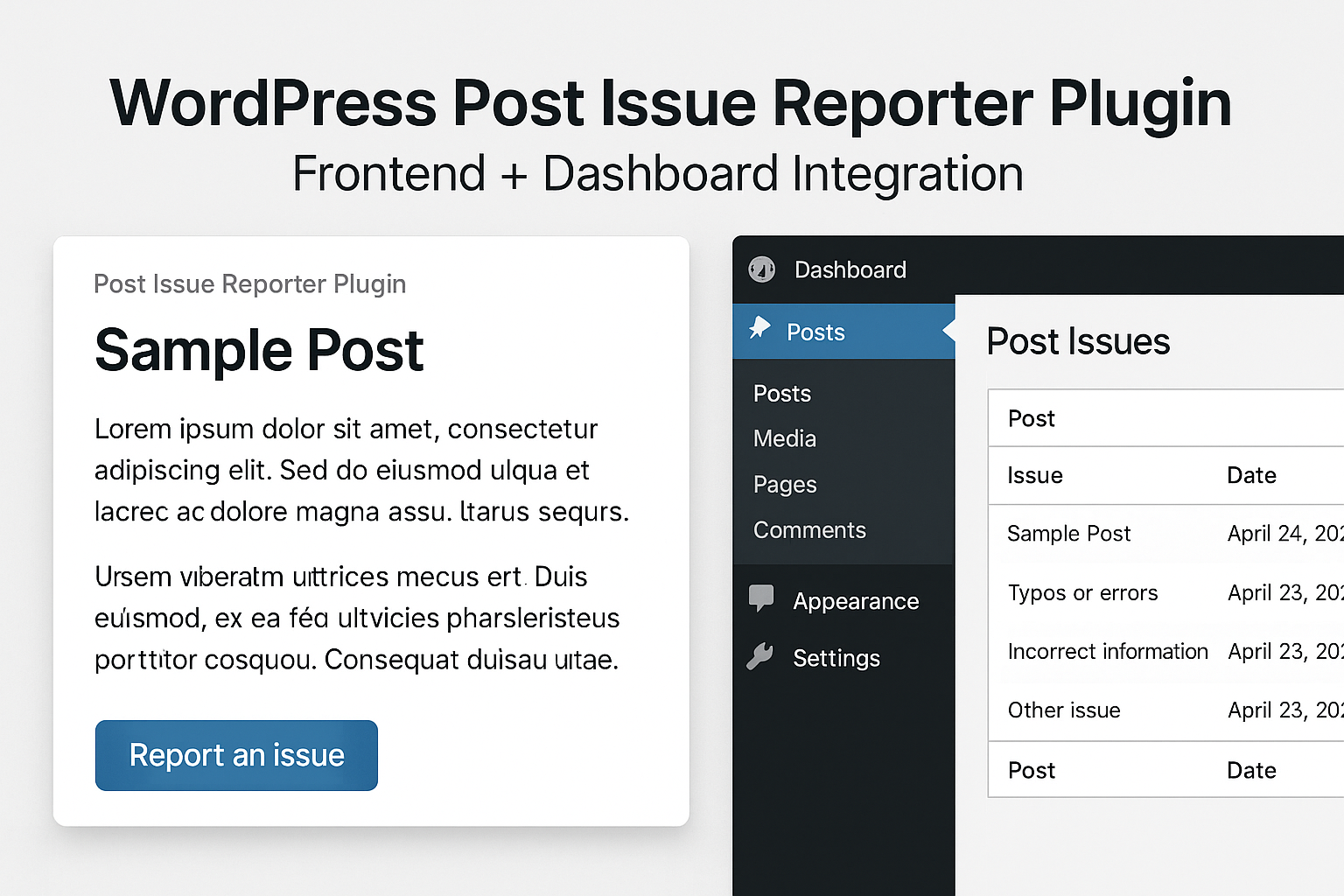 WordPress-Post-Issue-Reporter-Plugin