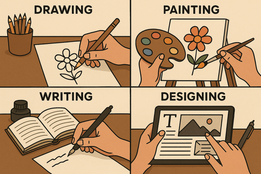 Drawing, Painting, Writing, and Designing