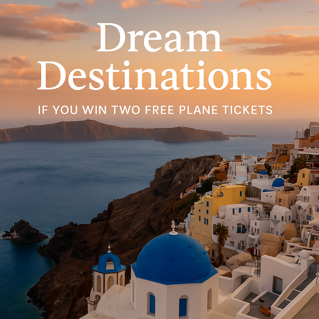 Dream Destinations If You Win Two Free Plane Tickets
