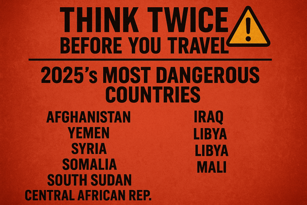 Think Twice Before You Travel 2025’s Most Dangerous Countries
