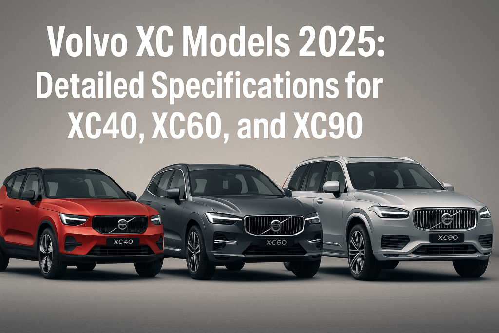 Volvo XC Models Specifications for XC40 XC60 and XC90 2025