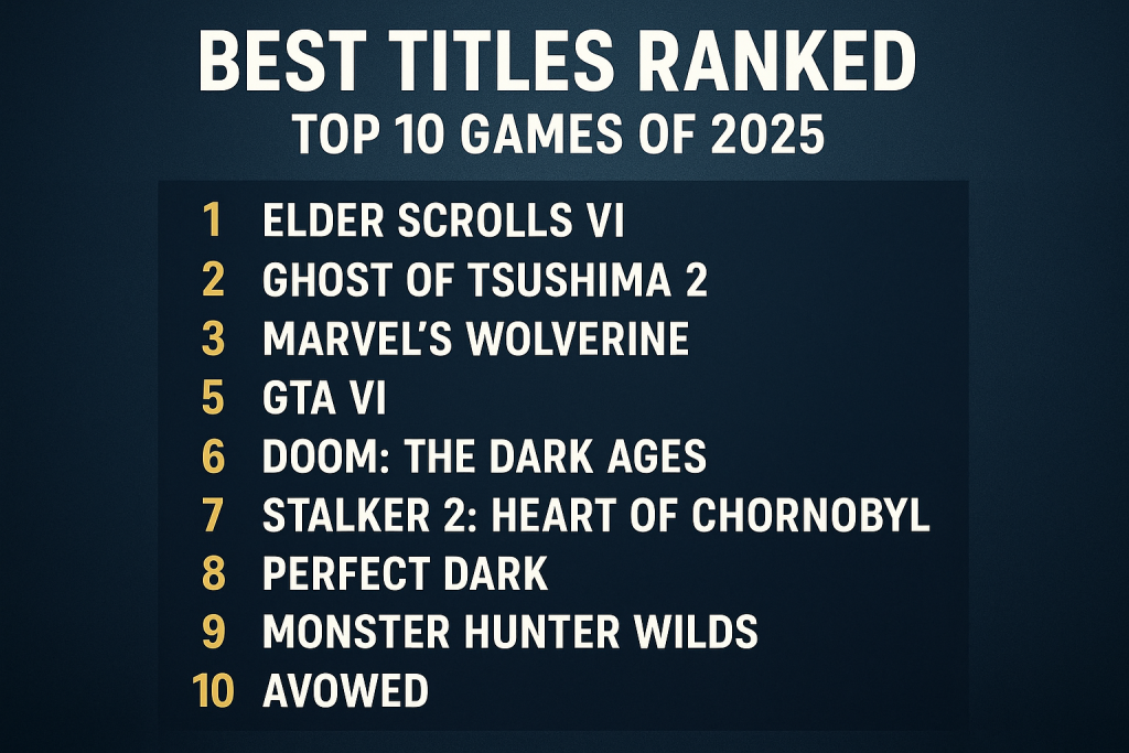 Best Titles Ranked And Top 10 Games of 2025