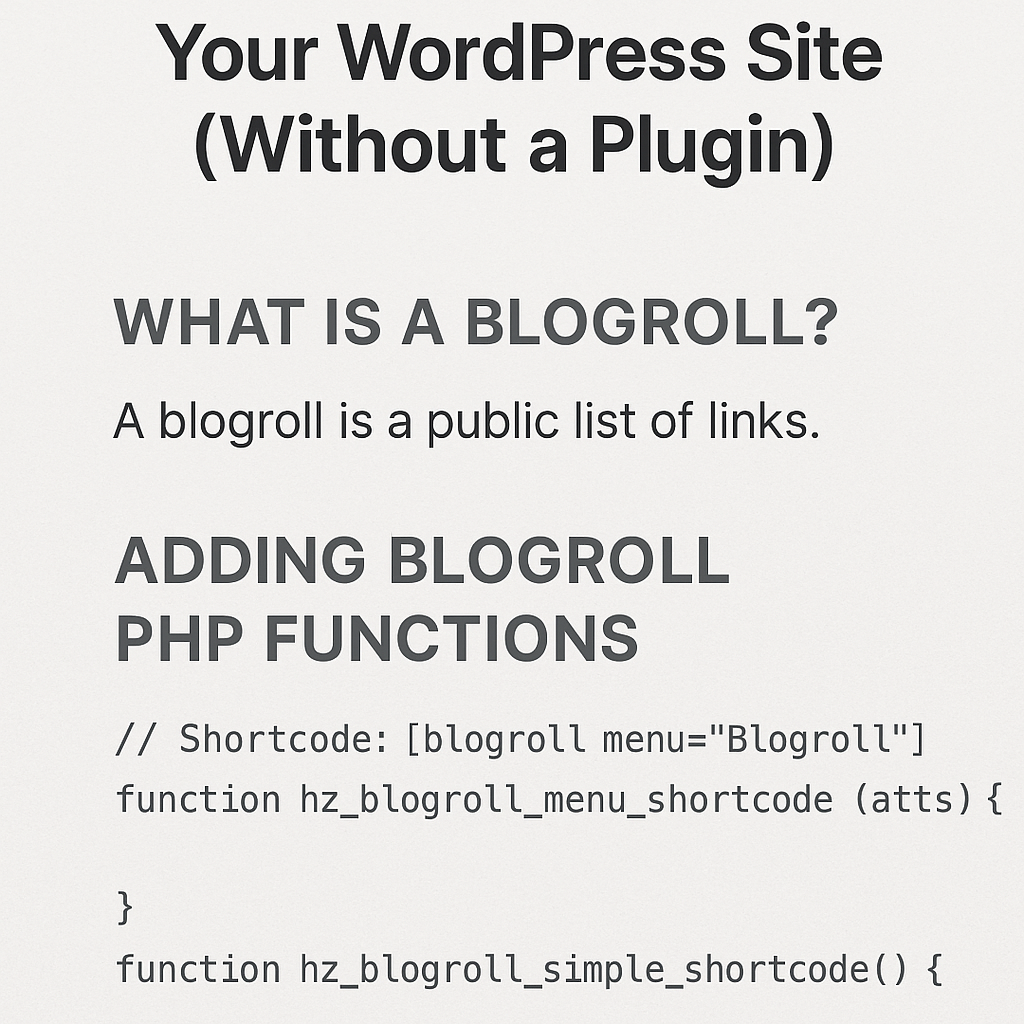 How To Add a Blogroll in WordPress (No Plugin)