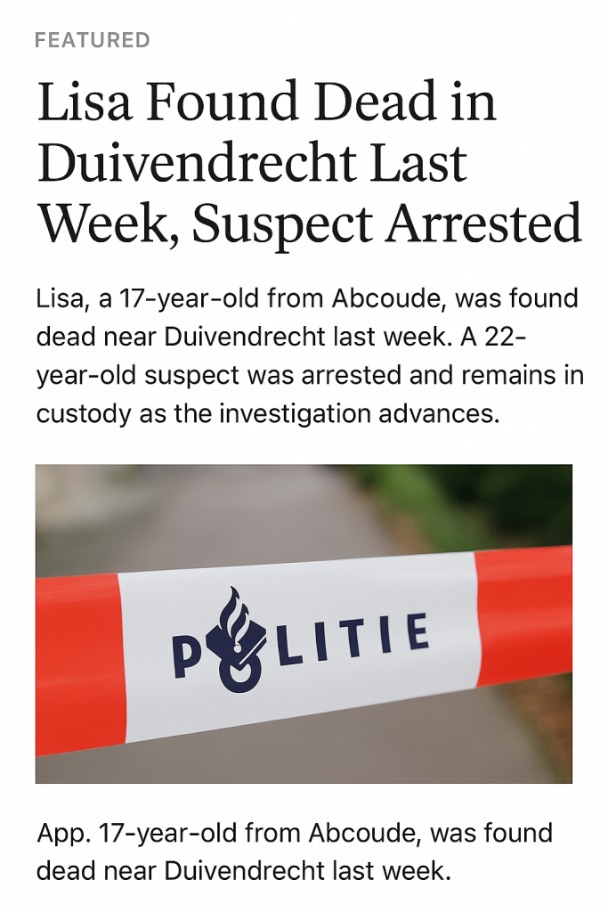 Lisa, a 17-year-old Found Dead