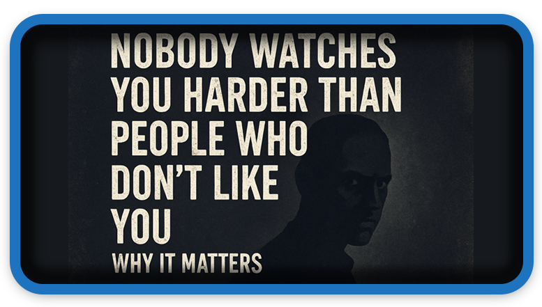 Nobody Watches You Harder Than People Who Don’t Like You
