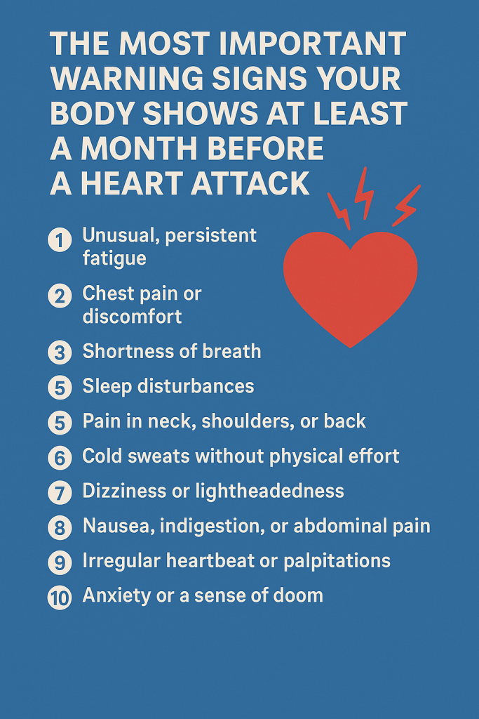Signs of a Heart Attack One Month in Advance