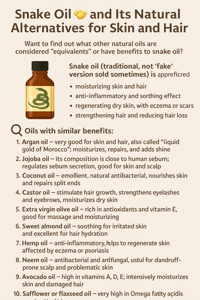 Snake Oil and Its Natural Alternatives for Skin and Hair