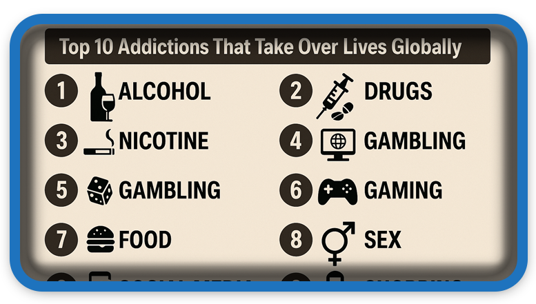 Top 10 Addictions That Take Over Lives Globally