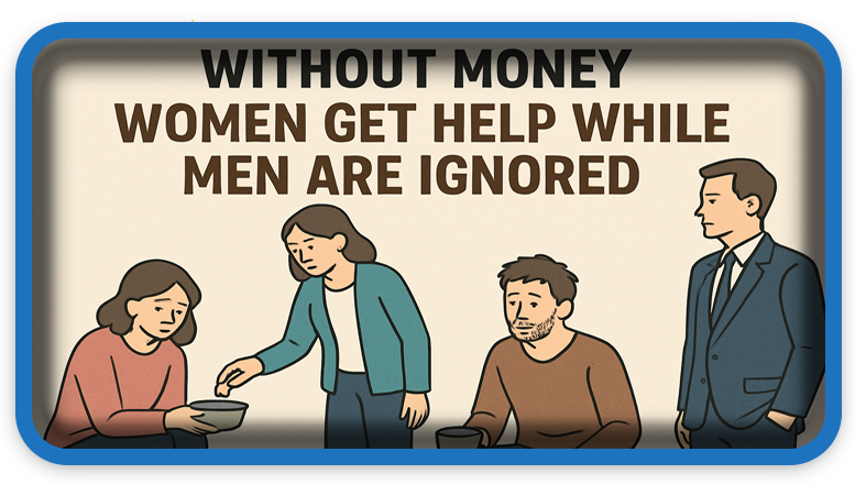 Without Money Women Get Help While Men Are Ignored