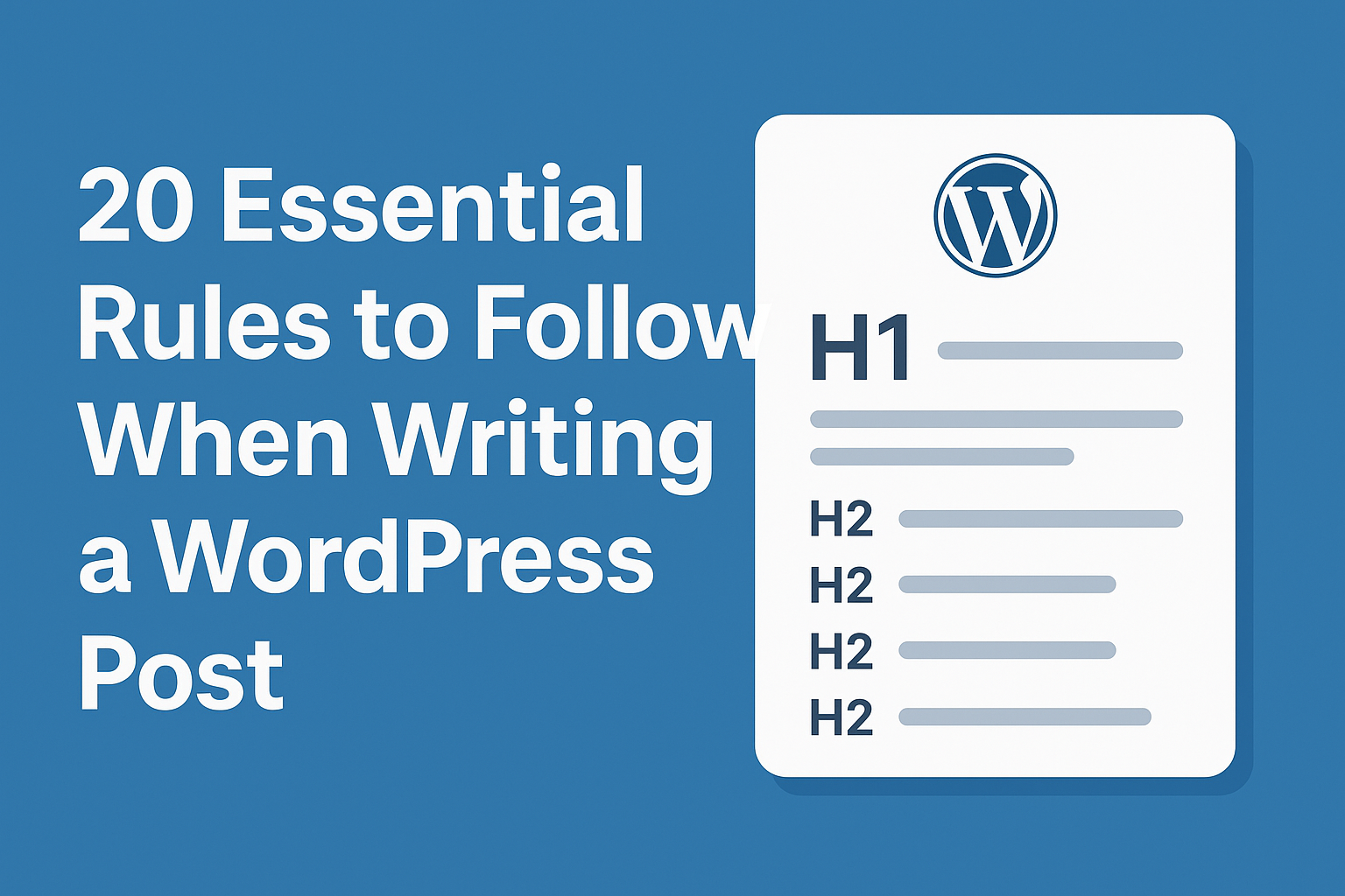 20 Essential Rules to Follow When Writing a WordPress Post