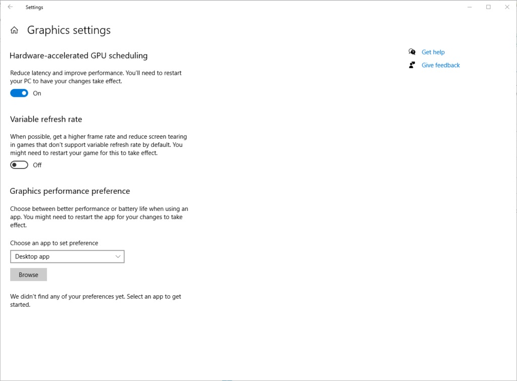 Access Graphics Settings
