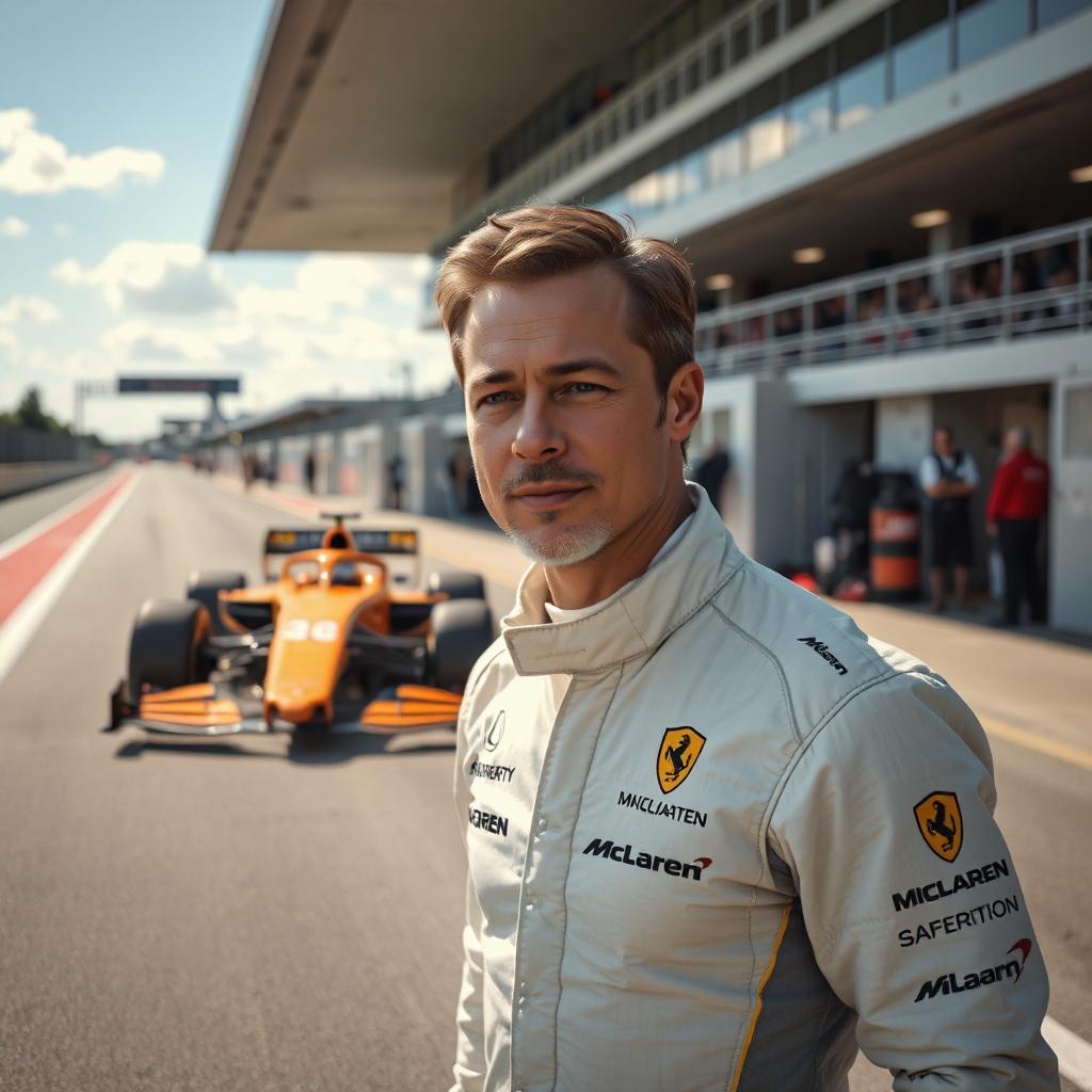 Brad Pitt Drives An F1 Car For The First Time