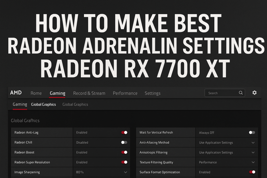 How To Make Best Radeon Adrenalin Settings RX 7700 XT