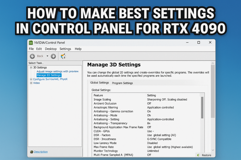 How To Make Best Settings in Control Panel for RTX 4090