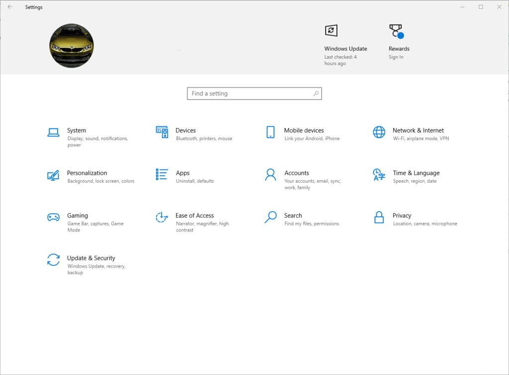 Open Windows Settings
