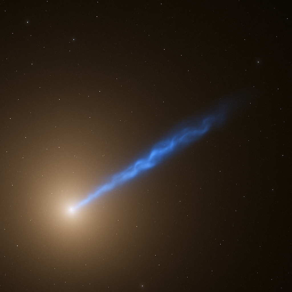 Real Hubble The Blue Jet in Space or Viral Exaggeration
