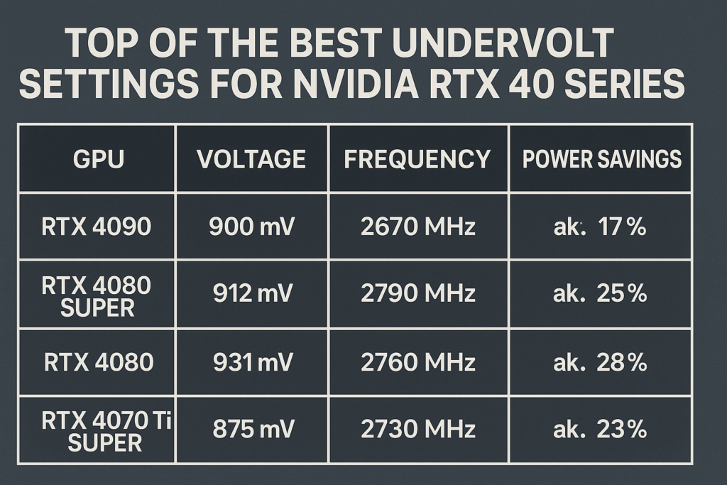 Best Undervolt Settings for NVIDIA RTX 40 Series