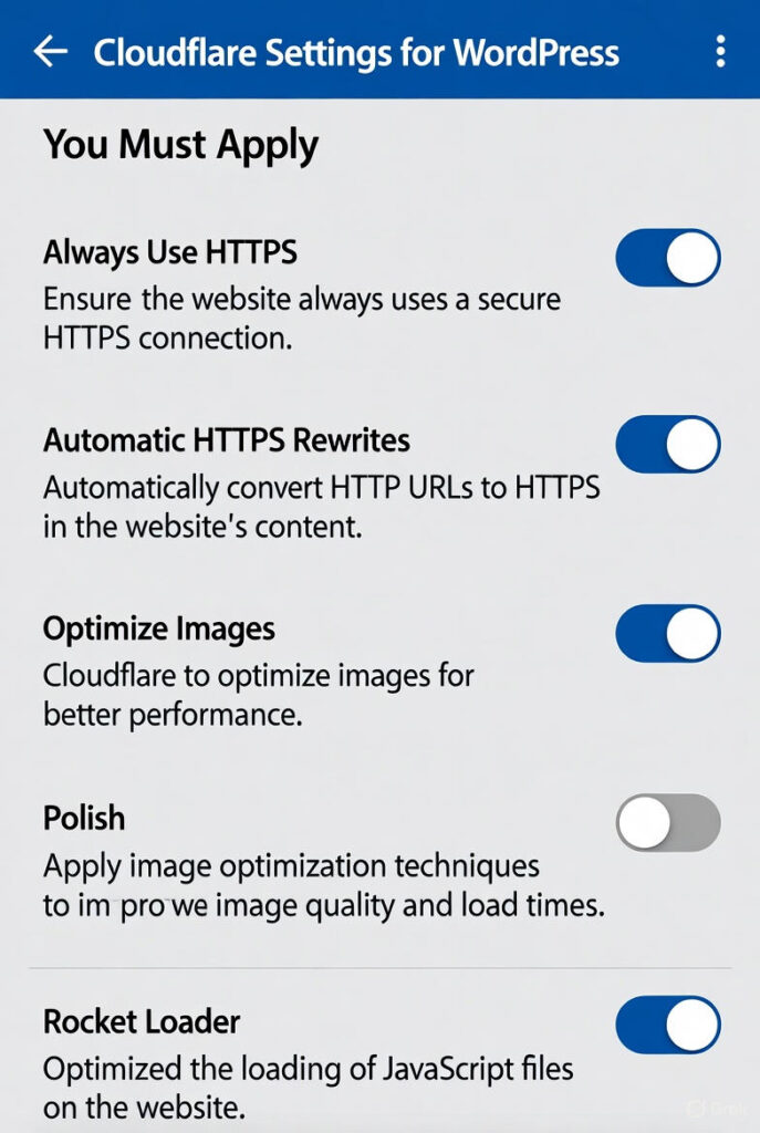 Cloudflare Settings for WordPress You Must Apply