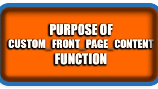 Purpose of custom_front_page_content Function in WordPress