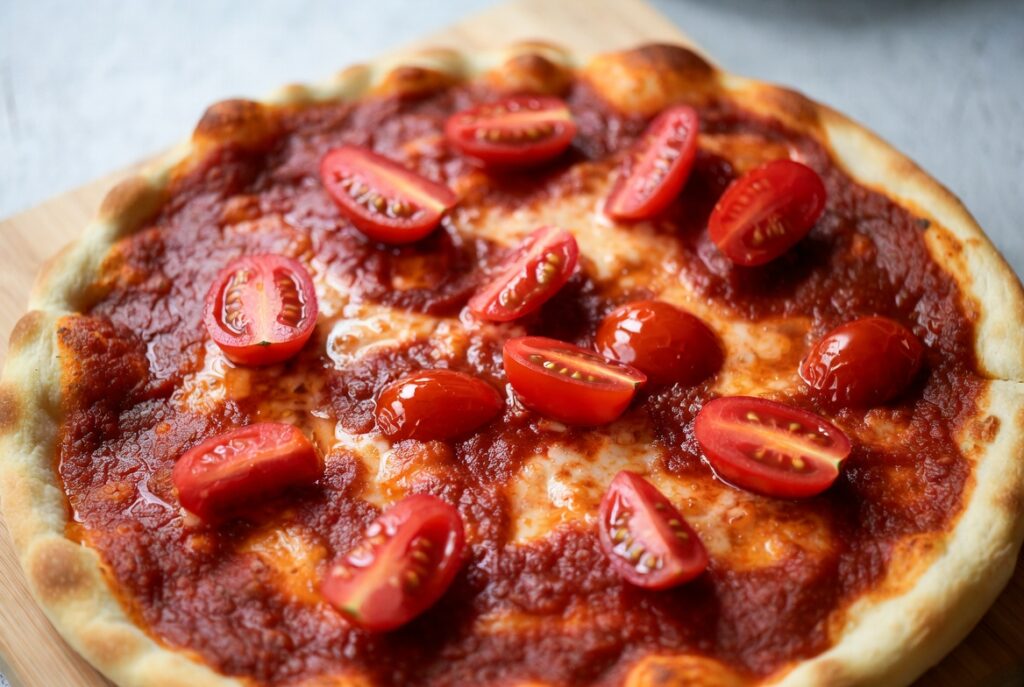 Pizza Marinara with Roasted Cherry Tomatoes