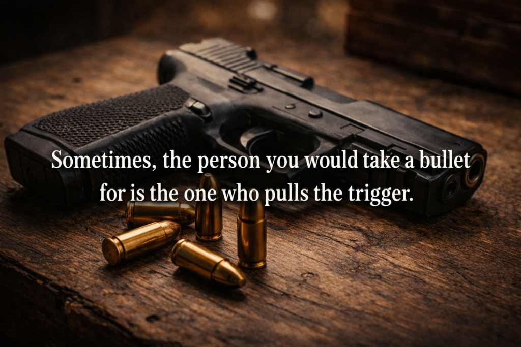 Sometimes, the person you would take a bullet for is the one who pulls the trigger.
