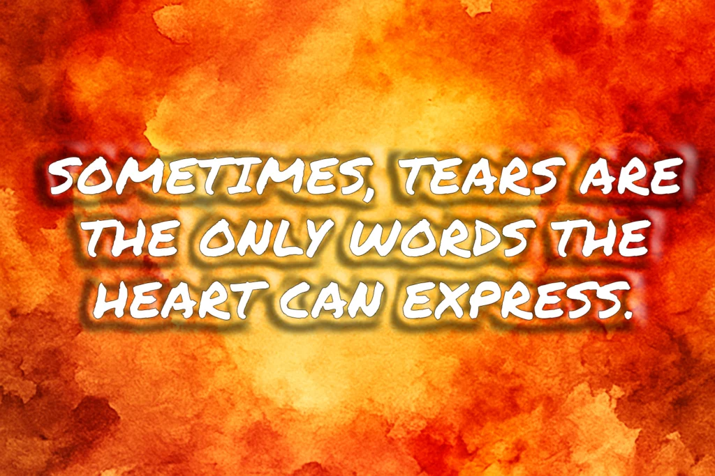 Sometimes Tears Speak Louder Than Words