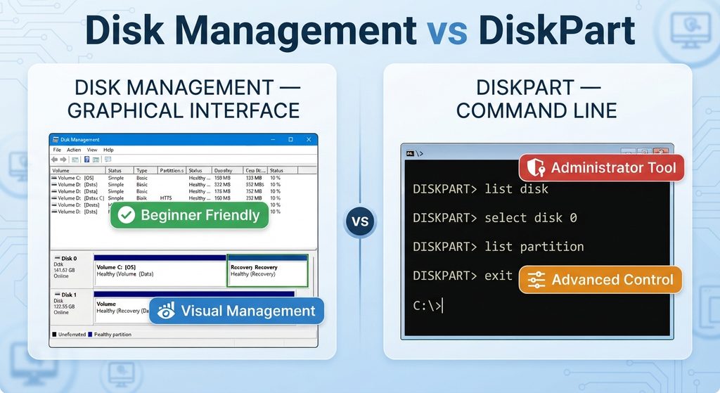 Disk Management vs DiskPart”