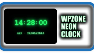 WPZone Neon Clock – Digital Clock for WordPress
