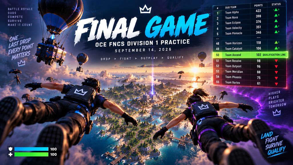 Final game drop during an FNCS Division 1 qualification session