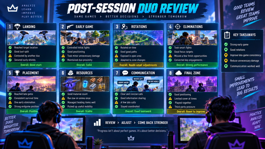Fortnite duo post tournament performance review checklist